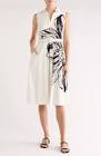 T Tahari Floral Sleeveless Fit & Flare Midi Dress