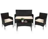 FDW 4 Pieces Outdoor Wicker Furniture Set