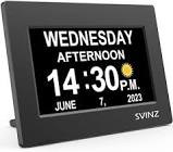 SVINZ 3 Alarms Digital Calendar Day Clock