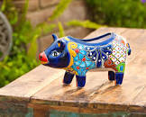 Ceramic Pig-Shaped Animal Planter