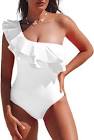 One-Shoulder Ruffle One-Piece Swimsuit