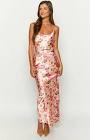 Floral Silk Long Dress