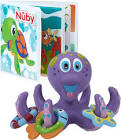 Nuby Floating Purple Octopus with 3 Hoopla Rings Interactive Bath Toy