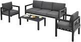 Giantex 4 PCS Cushioned Patio Furniture Set