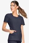 Cherokee Infinity Women's Split Round Neck Solid Scrub Top